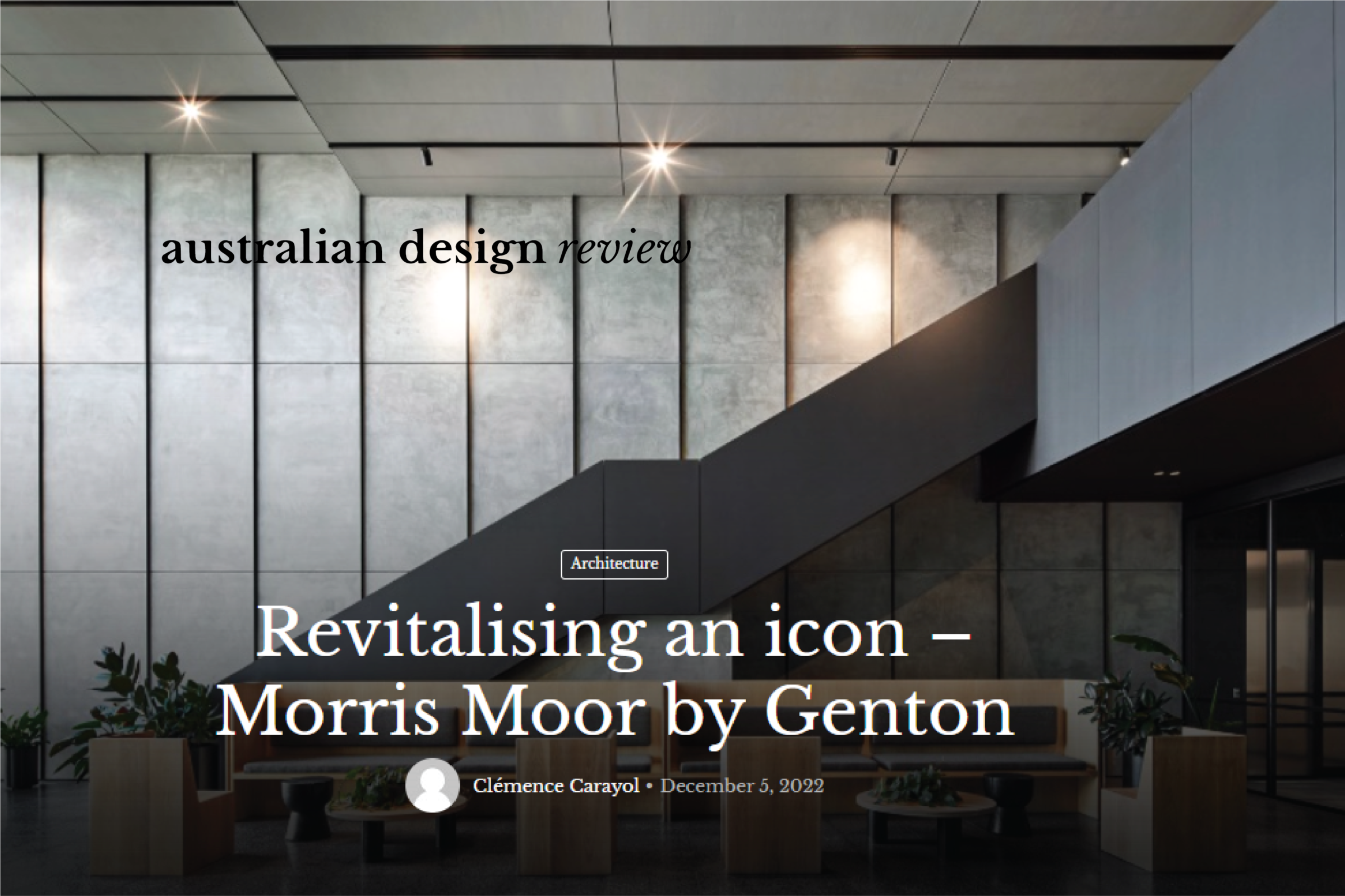 Australian Design Review featuring Morris Moor